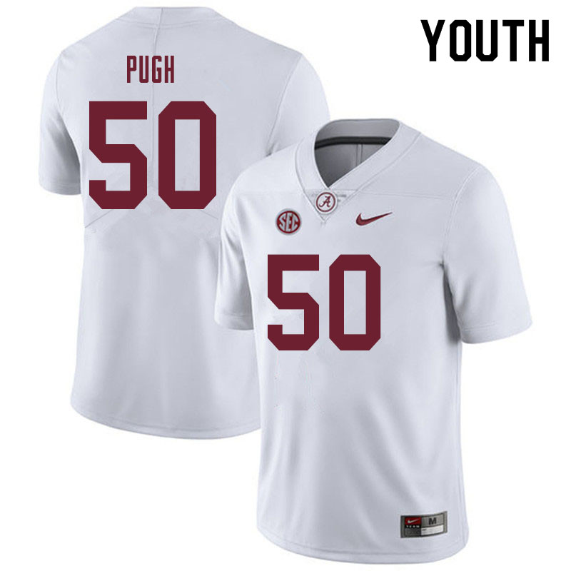 Youth #50 Gabe Pugh Alabama Crimson Tide College Football Jerseys Sale-White